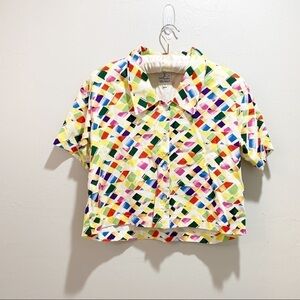 VIA VAI by POLLERO Geometric Print Button Down Top